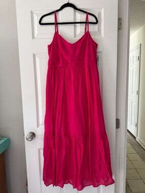 Bright Fuchsia Spaghetti Strap Maxi Dress